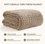 L'AGRATY Chunky Knit Throw Blanket - Image 3