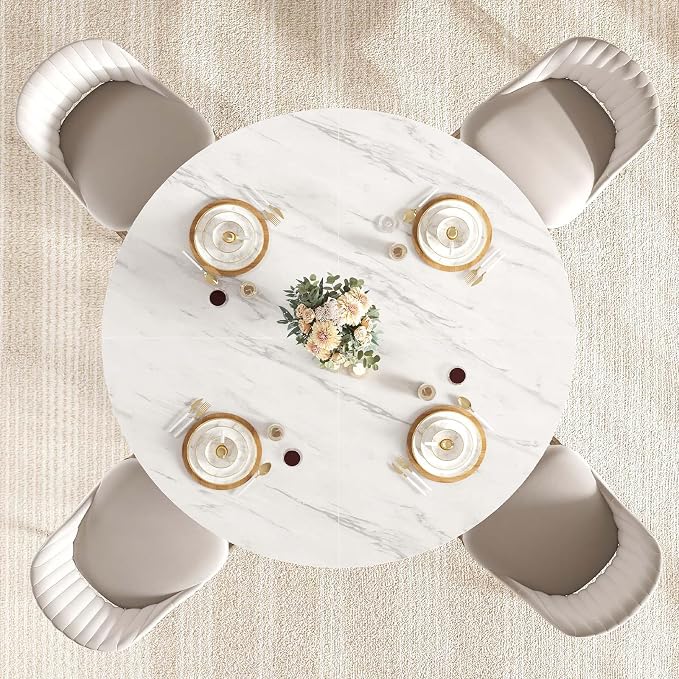 IBF Round Marble Dining Table, Dinner Tables - Image 9