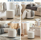 Furniliving Modern Round Storage Ottoman - Image 6