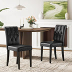Welzona Upholstered Dining Chairs Set of 4, Button Tufted Parsons Dining Chair - Image 3