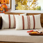 MIULEE Set of 2 Fall Burnt Orange Decorative Lumbar Pillow Covers 12x20 | by MIULEE