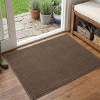 2x3 Beige Brown Solid Area Rug Washable Non-Slip by Unknown