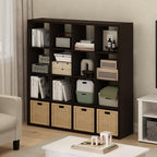 Furinno Cubicle Book Shelf, 16-Cube Bookshelf, Extra Thick Frame Reversible - Image 2