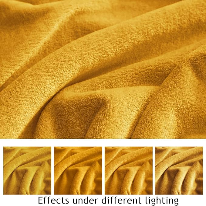 KMUSET Fleece Blanket Honey Yellow Lightweight Super Soft Cozy Fuzzy Bed - Image 7