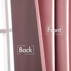 MIULEE Velvet Curtains 52x90 inches 2 Panels Blush Pink Blackout Curtains | - Image 5