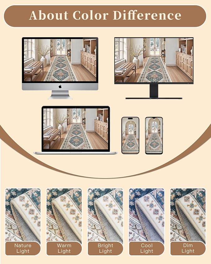 Madane Washable Runner Rugs 2x12 Long - Image 10