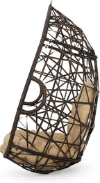 Christopher Knight Home Isaiah Indoor/Outdoor Wicker Tear Drop Hanging Chair - Image 9