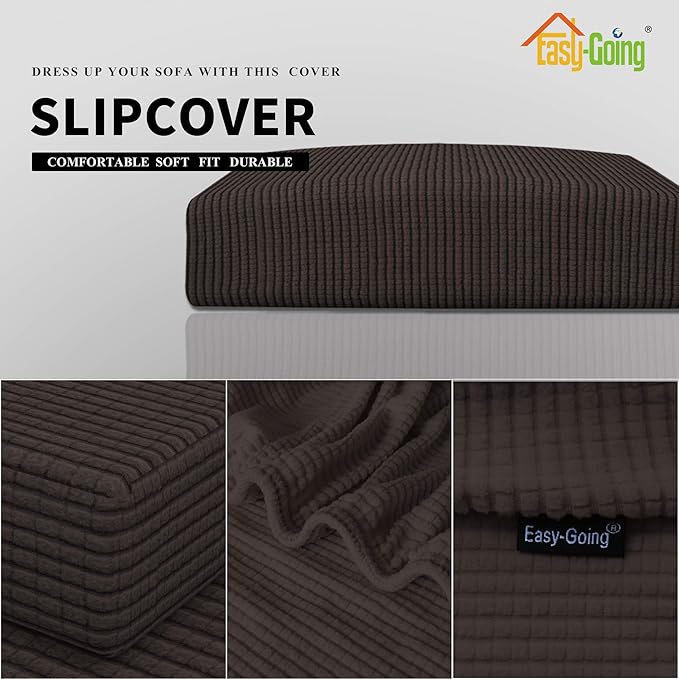 Easy-Going Stretch 1 Piece Loveseat Couch Cushion Cover - Image 3