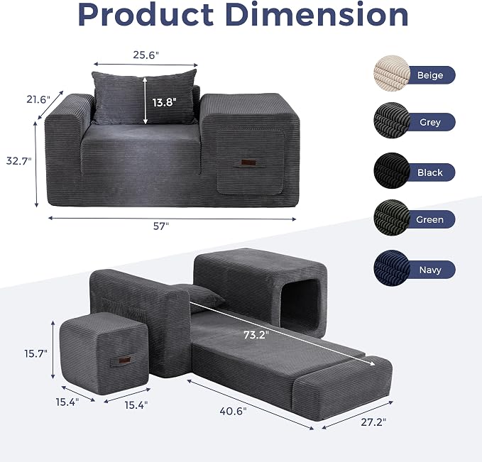 MAXYOYO Folding Sofa Couch, Convertible Floor Sofa - Image 2