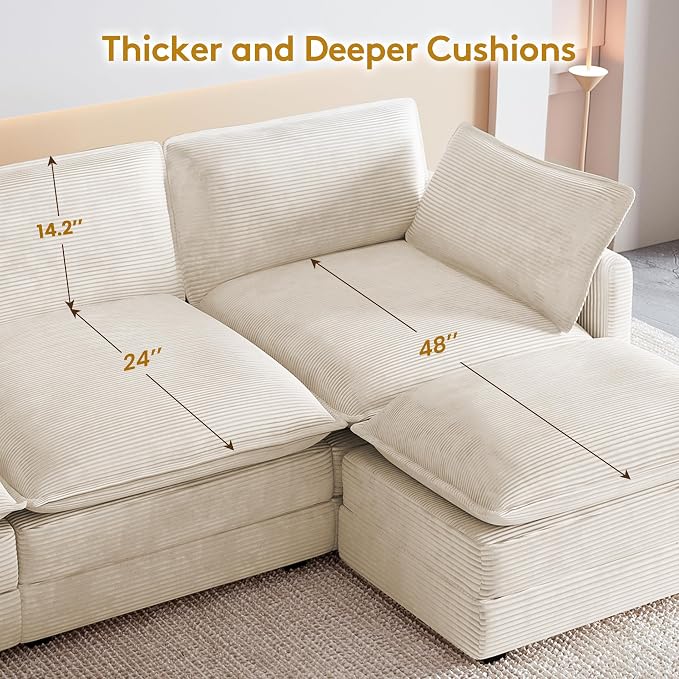 ROWHY 112'' Oversized Modular Sectional Cloud Couch - Image 6