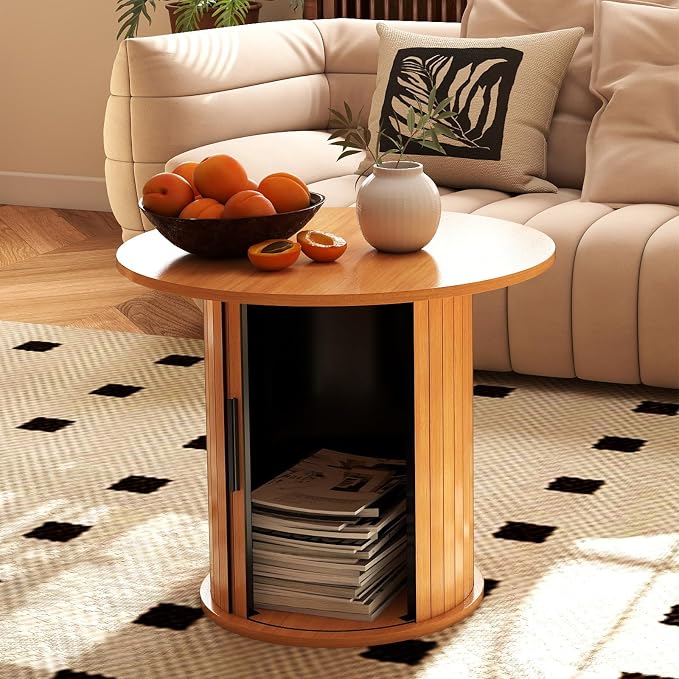 COSVALVE Round Wood Coffee Table 23.6IN by COSVALVE