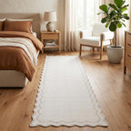 GarveeHome 2.5x8 Scalloped Washable Runner Rug Non Slip Hallway Kitchen Rug | by GarveeHome