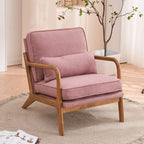 Bonnlo Pink Accent Chairs Set of 2, Upholstered Mid Century Modern Lounge - Image 5