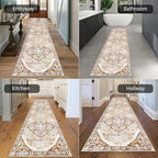 HEBE Hallway Runner Rug 2'x8', Washable Non Slip Kitchen Rug Runner | Soft Boho - Image 6