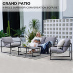 Grand Patio 4-Piece Modern Outdoor Furniture Set, Patio Sofa - Image 6