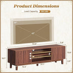 PRAISUN 54 Inch TV Stand for 50, 55 Inch TV, Fluted Entertainment Center - Image 3