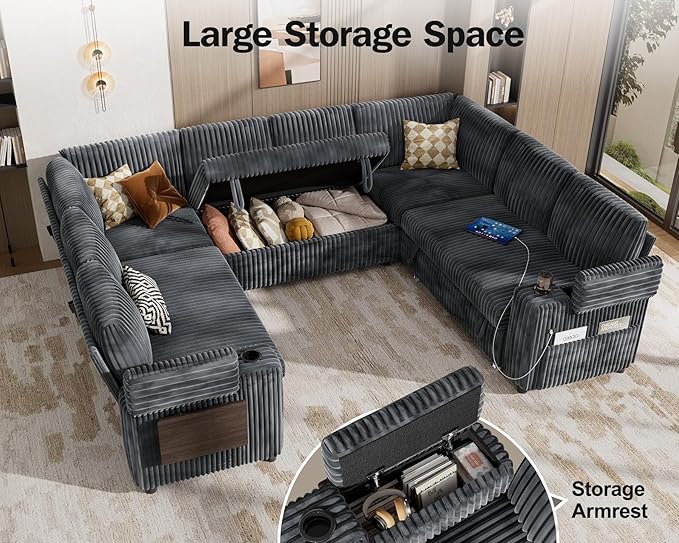Vipbear 111" Modular Sectional Sleeper Sofa - Image 6