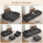 Vesgantti 114" Modular Boneless Couch, Modern 3 Seater Sectional Sofa - Image 8
