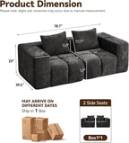 78.7" Loveseat Boneless Couch, Upholstered Cloud Love Seat - Image 2