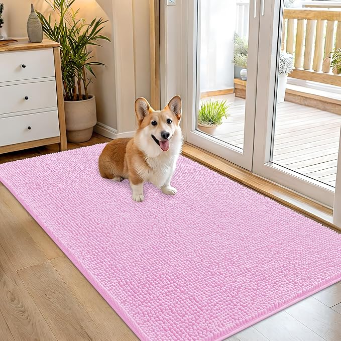 OLANLY Dog Door Mat for Muddy Paws 54x32, Super Absorbent Chenille Mud Mat | by OLANLY
