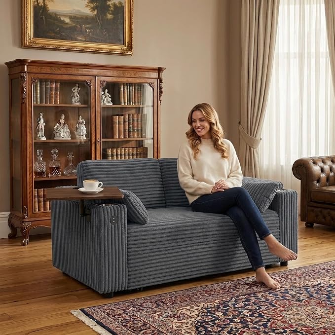 Auvsoce 65" 3-in-1 Pull-Out Convertible Sofa Bed - Image 5