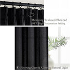 Modern Pinch Pleated Black Curtains - Image 4