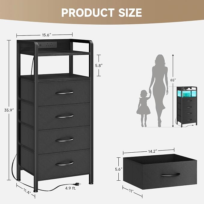Lazzanto Night Stand Bedside Table Bedroom - Image 3