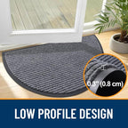 OLANLY Half Circle Front Door Mat 29.5x17, Waterproof Heavy-Duty Doormat | Grey - Image 5