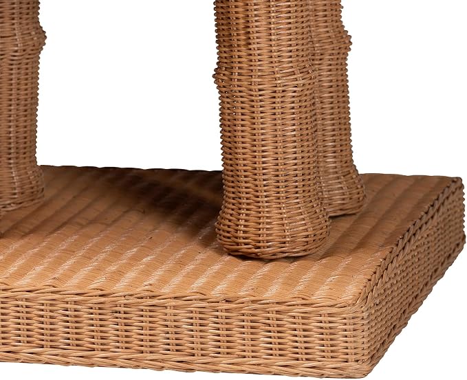 Bali & pari Elissa Bohemian Honey Rattan Elephant Console Table - Image 7