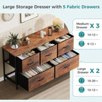 OLIXIS 5 Drawer Dresser for Bedroom, Closet Chest Organizer Furniture, TV Stand - Image 4