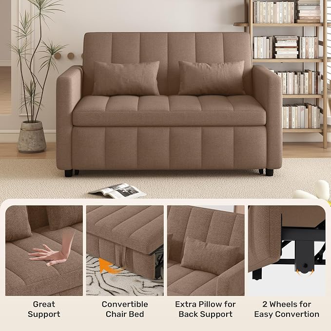 Nebuaegis Sleeper Sofa Bed, 3-in-1 Convertible Pull Out Couch - Image 7