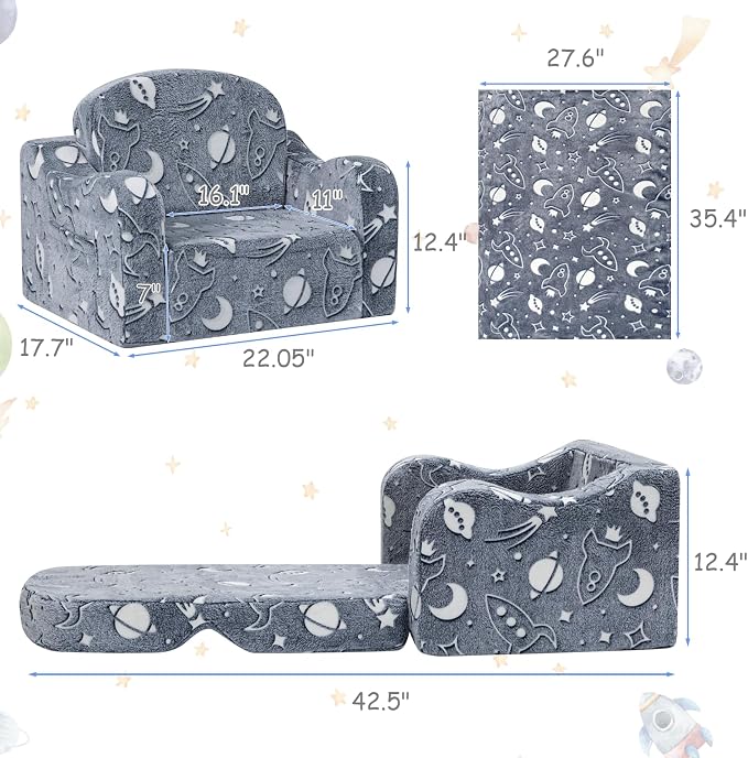 Airpanda Comfy Toddler Couch and Chair - Image 2