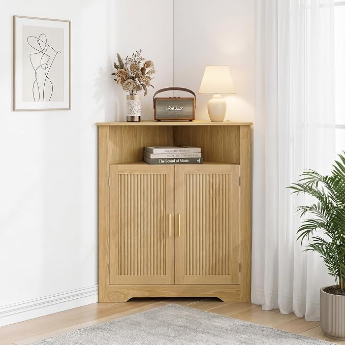 Smuxee Bathroom Corner Cabinet, Floor Corner Storage Cabinet by Smuxee