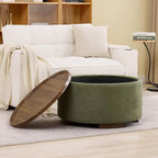 29.5 Inch Round Storage Ottoman Coffee Table, Modern Circle Coffee Table - Image 8