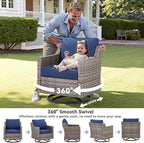 Patio Furniture Set with 42.5" Fire Pit Table-6 Pieces All Weather Wicker - Image 3