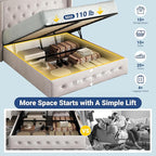 Allewie Queen Size Lift Up Storage Bed, Button Tufted Headboard - Image 3