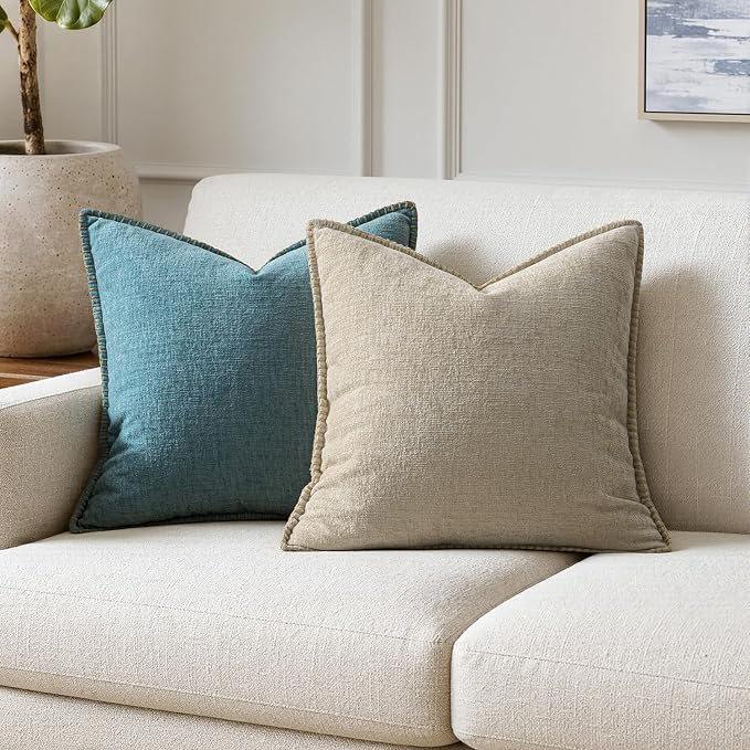 MIULEE Decorative Couch Throw Pillow Covers 20x20 Inch Light Taupe 2 Pack | - Image 4