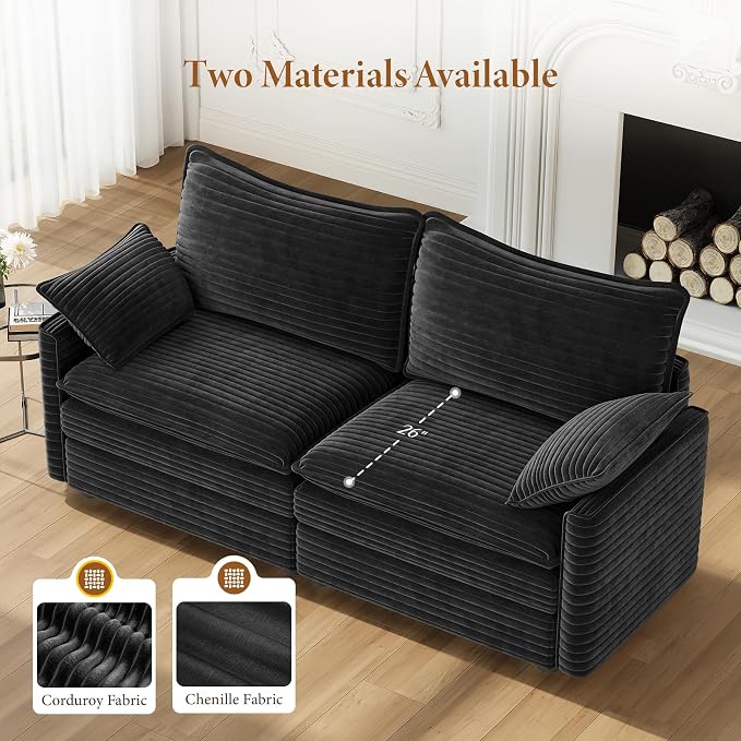 Vesgantti 74" Cloud Couch for Living Room, 2 Seaters Deep Seat Sectional - Image 3