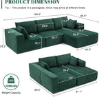 Weture 108” Modular Sectional Sofa, Cloud Sectional Couch - Image 3
