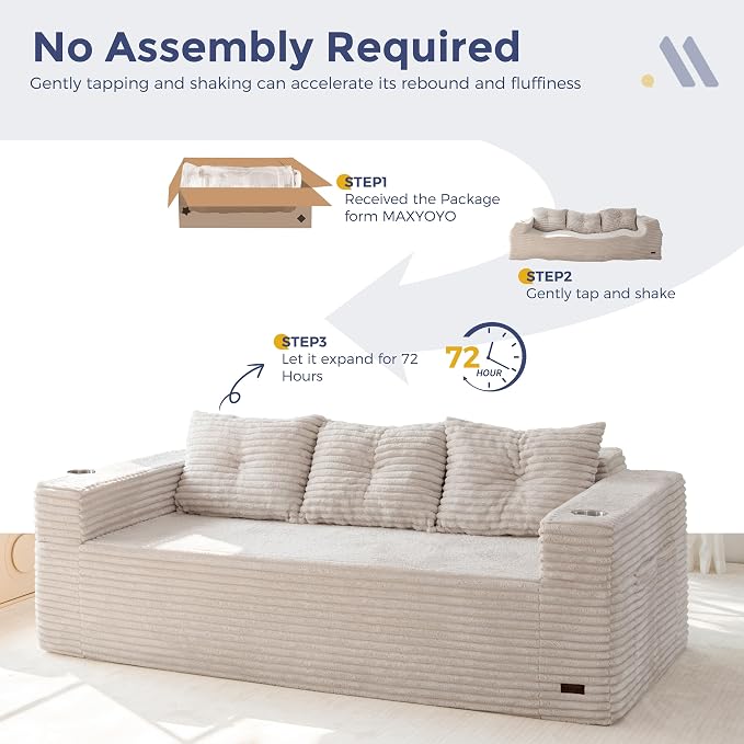 MAXYOYO 79" Oversized Boneless Loveseat Sofa Couch - Image 9
