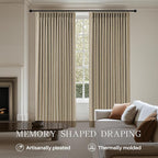 Pinch Pleated Linen Curtains 100% Blackout 84 Inches Long - Image 3