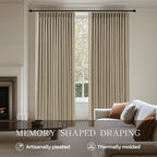 AUSSPVOCT Pinch Pleated 90 Inch Linen Curtains 100% Blackout - Image 3