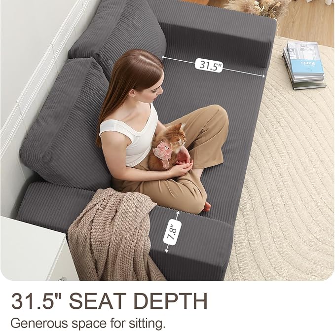 COMAX Convertible Sofa Bed Queen, Folding Fold Out Couch Bed, Floor Futon Couch - Image 7