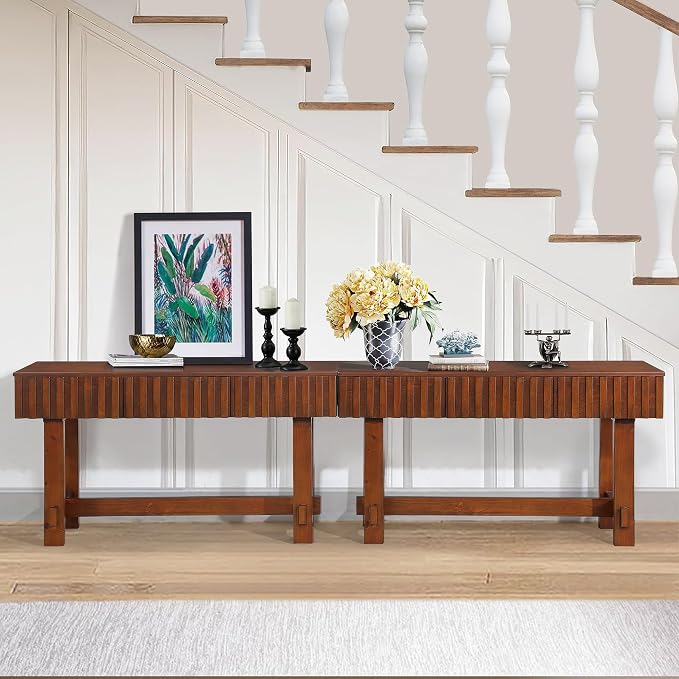 52" Wood Console Table for Entryway, Modern Sofa Table - Image 5