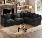 ELUCHANG 114" Oversized V-Shaped Cloud Couch Modular Sectional Sofa by ELUCHANG