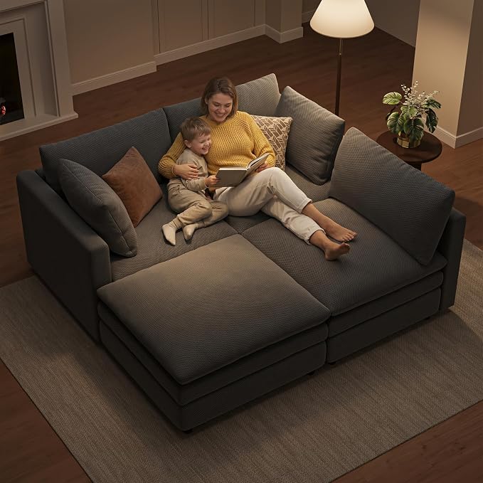 97" Cloud Couches for Living Room, 29.1" Deep Seat Modular Sectional Sofa - Image 5