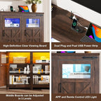 64" Large LED Farmhouse TV Stand - Image 8
