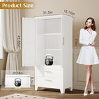 GAIOUS Steel Pantry Cabinet, 2 Adjustable Shelf and 2 Drawers, Freestanding - Image 2