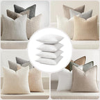 MIULEE 22x22 Pillow Inserts, Double-Layer Down-Proof Cotton Cover, Decorative - Image 4