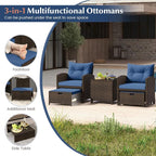Tangkula 5 Pieces Patio Conversation Set, PE Wicker Rattan Outdoor Furniture Set - Image 8